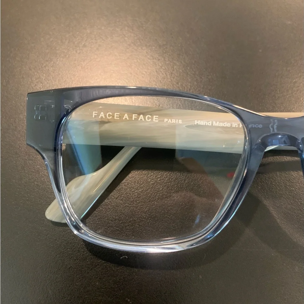 FACE A FACE JAMES 1 Col. 2674 Blue & Beige 53mm Square Eyeglasses